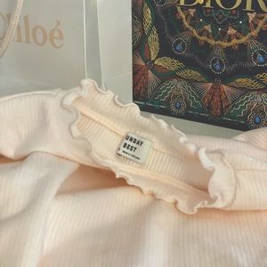 Sunday Best Ruffle Cut Pink Top